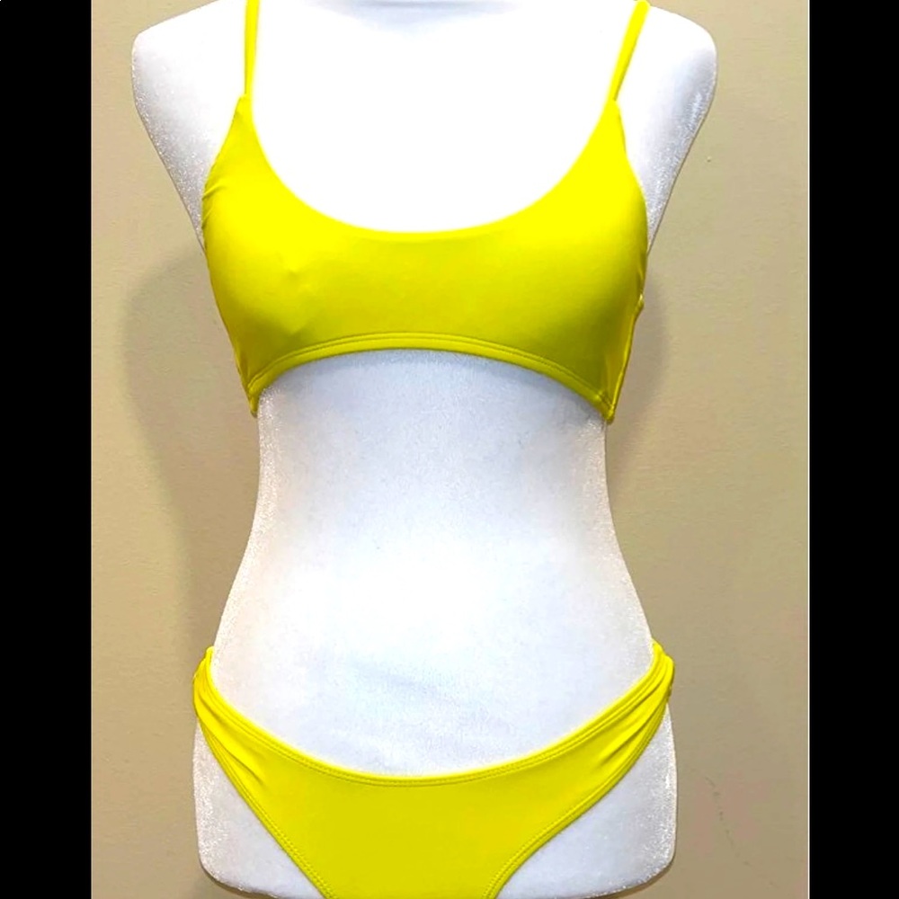Bright yellow bikini